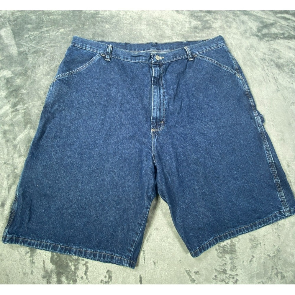 Vintage‎ Wrangler Carpenter Shorts Men 40 Blue Denim Tech Pocket Loose Workwear